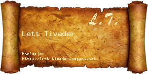 Lett Tivadar névjegykártya
